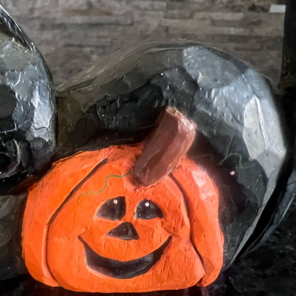 EDDIE WALKER Black Cat/Jack O Lantern Collectible Halloween Figurine, CUTE!!! - Picture 3 of 14